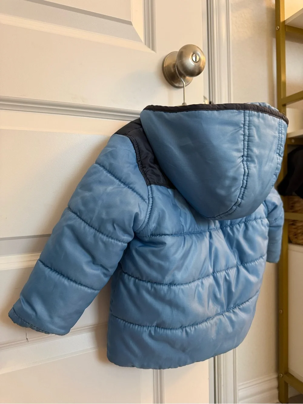 Carter's Light Blue Puffer Jacket with Black Yoke